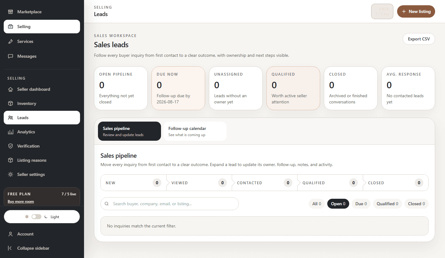 Redeploy HQ seller leads workspace with pipeline and follow-up summaries